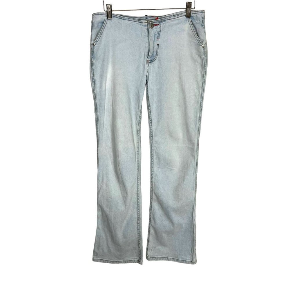 Vintage Y2K Ecko Low Rise No Waist Light Wash Flare Leg Jeans 8